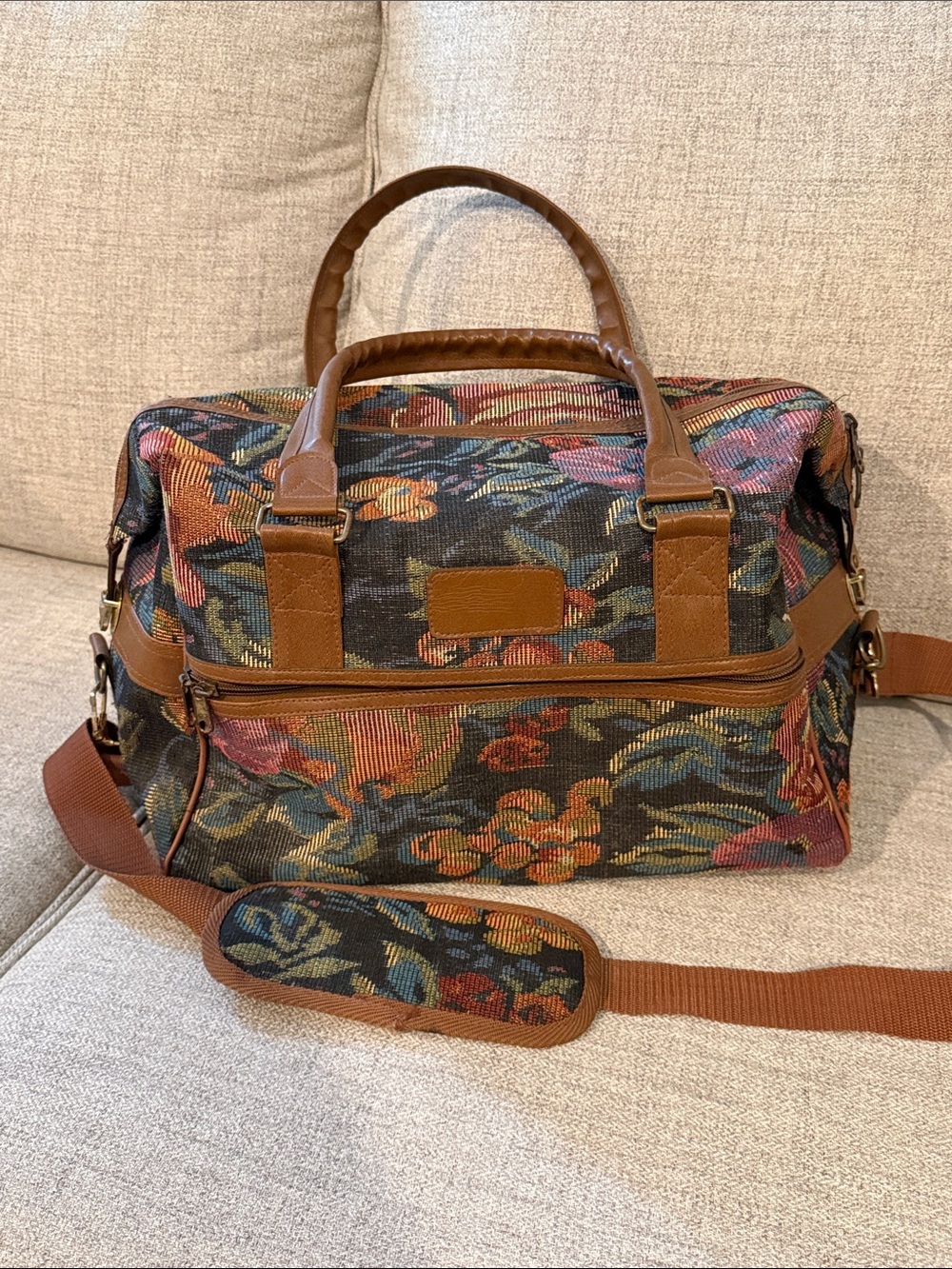 Vintage Floral Weekend Travel Bag